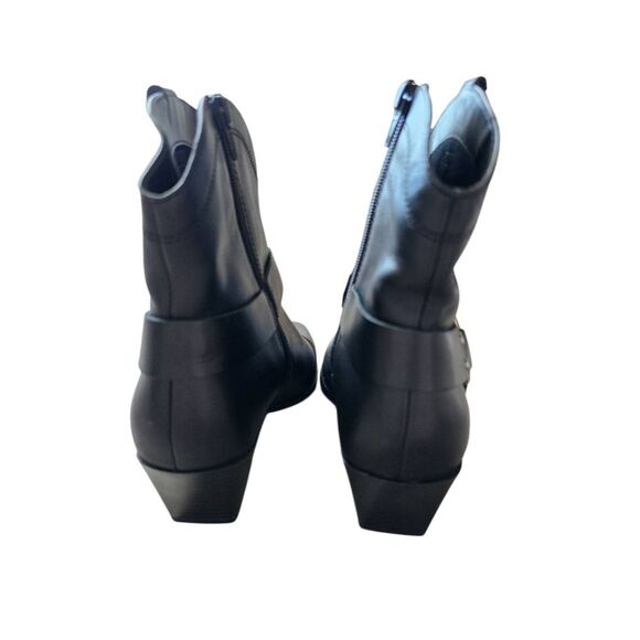 Open Edit Enzo Boots Western Style Black Size 9 Block Heel - Picture 6 of 8